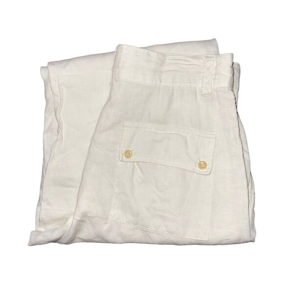 Vintage Ralph Lauren Womens Straight Leg Cargo Pants 8 30 Union Made USA Linen - Picture 1 of 10